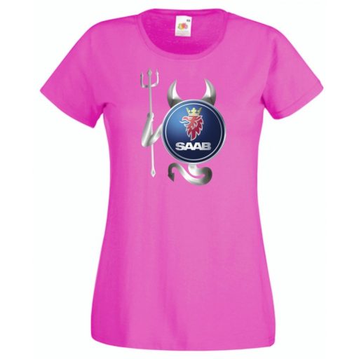Autó fan Saab Devil - Sport ördög női rövid ujjú póló