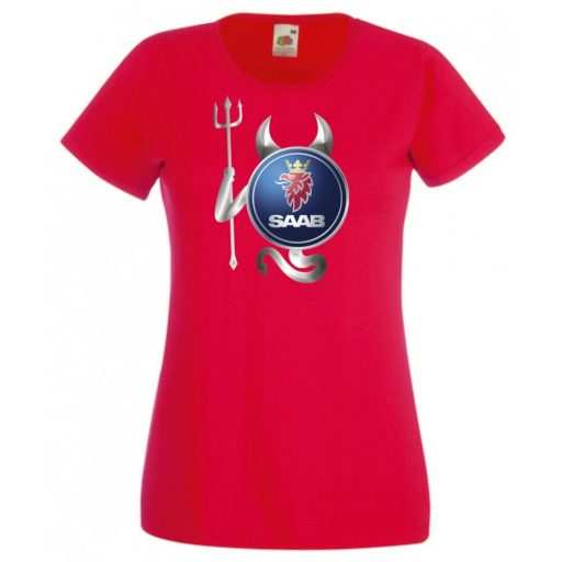 Autó fan Saab Devil - Sport ördög női rövid ujjú póló