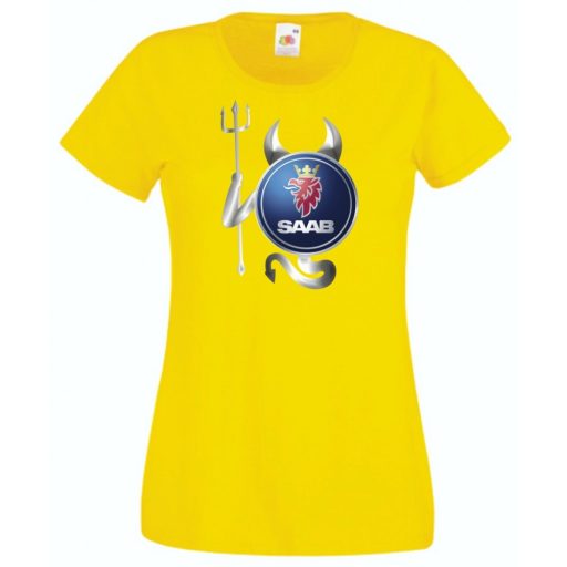 Autó fan Saab Devil - Sport ördög női rövid ujjú póló