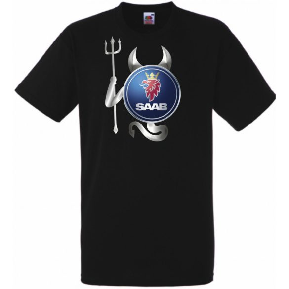 Autó fan Saab Devil - Sport ördög férfi rövid ujjú póló