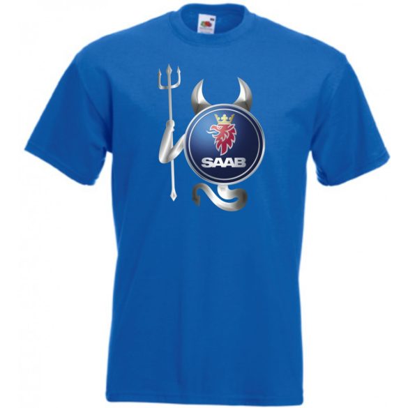 Autó fan Saab Devil - Sport ördög férfi rövid ujjú póló