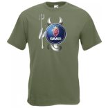 Autó fan Saab Devil - Sport ördög férfi rövid ujjú póló