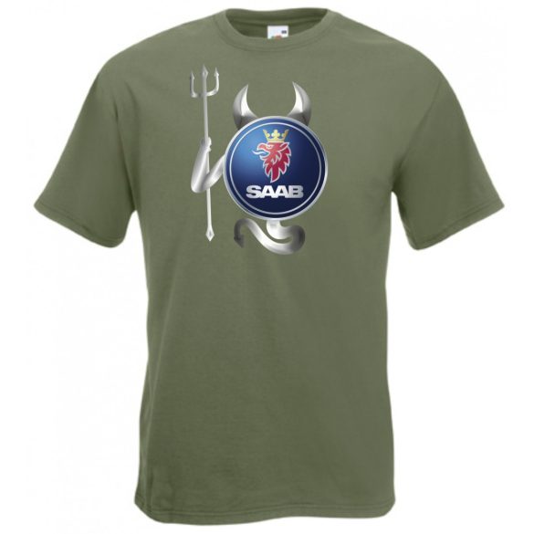 Autó fan Saab Devil - Sport ördög férfi rövid ujjú póló