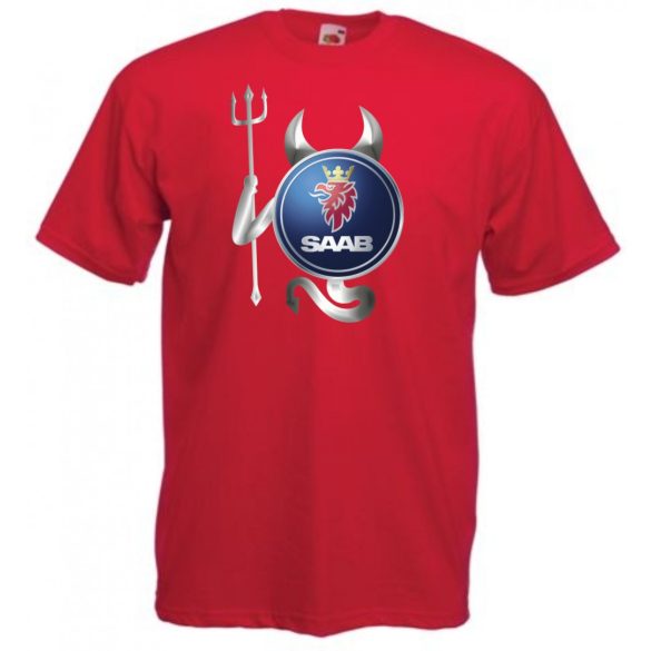 Autó fan Saab Devil - Sport ördög férfi rövid ujjú póló