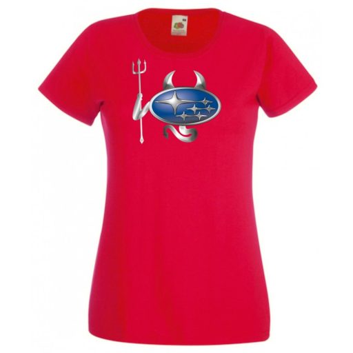 Autó fan Subaru Devil - Sport ördög női rövid ujjú póló