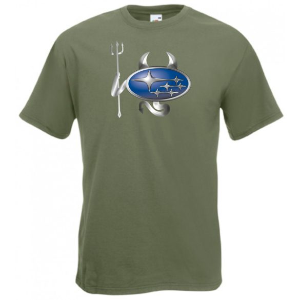 Autó fan Subaru Devil - Sport ördög férfi rövid ujjú póló