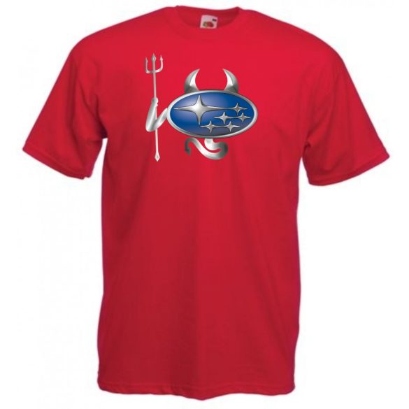 Autó fan Subaru Devil - Sport ördög férfi rövid ujjú póló