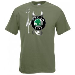   Autó fan Skoda Devil - Sport ördög férfi rövid ujjú póló