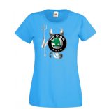 Autó fan Skoda Devil - Sport ördög női rövid ujjú póló