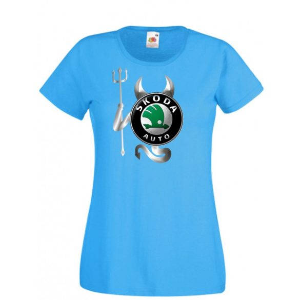 Autó fan Skoda Devil - Sport ördög női rövid ujjú póló