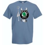 Autó fan Skoda Devil - Sport ördög férfi rövid ujjú póló