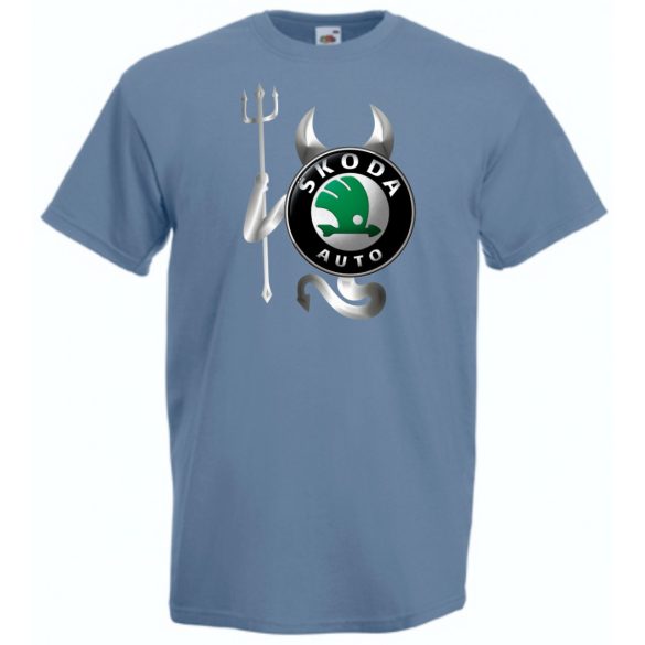 Autó fan Skoda Devil - Sport ördög férfi rövid ujjú póló