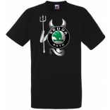 Autó fan Skoda Devil - Sport ördög férfi rövid ujjú póló