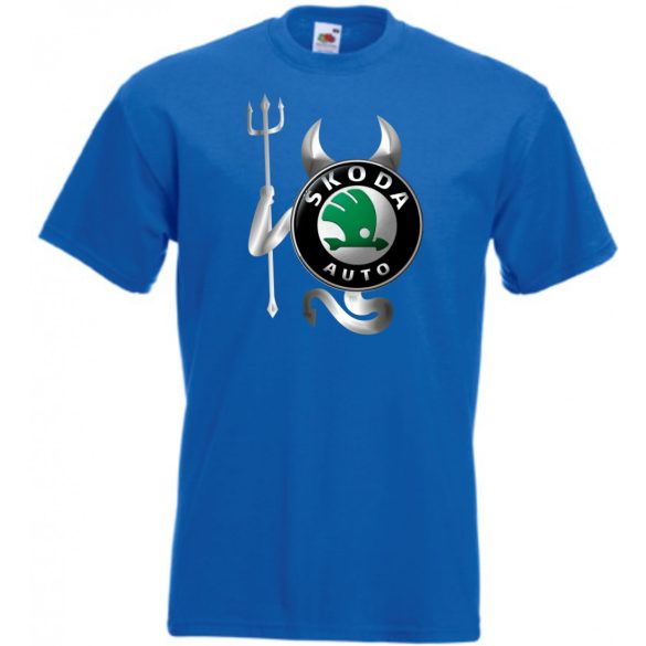 Autó fan Skoda Devil - Sport ördög férfi rövid ujjú póló