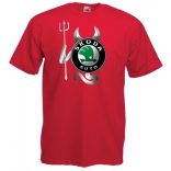 Autó fan Skoda Devil - Sport ördög férfi rövid ujjú póló