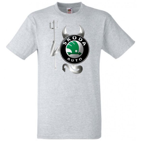 Autó fan Skoda Devil - Sport ördög férfi rövid ujjú póló