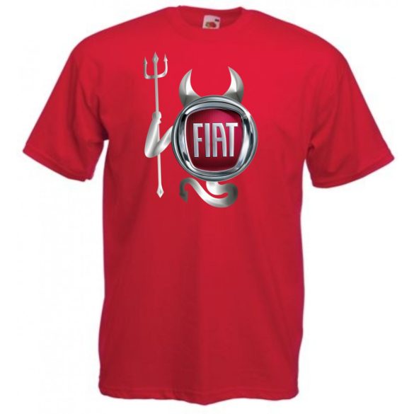 Autó fan Fiat Devil - Sport ördög férfi rövid ujjú póló