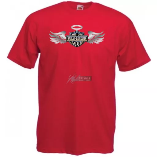 Autó fan Harley Davidson Angyal - Sport férfi rövid ujjú póló
