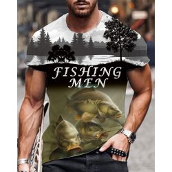 Horgász póló 3D mintával elől-hátul