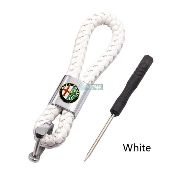 Kulcstartó, távirányító tartó Alfa Romeo fonott bőr