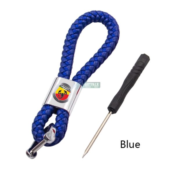 Kulcstartó, távirányító tartó Fiat Abarth fonott bőr