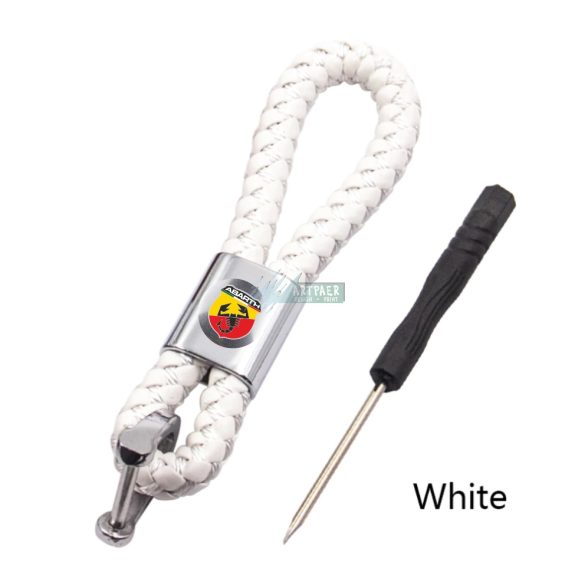 Kulcstartó, távirányító tartó Fiat Abarth fonott bőr