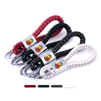 Kulcstartó, távirányító tartó Fiat Abarth fonott bőr