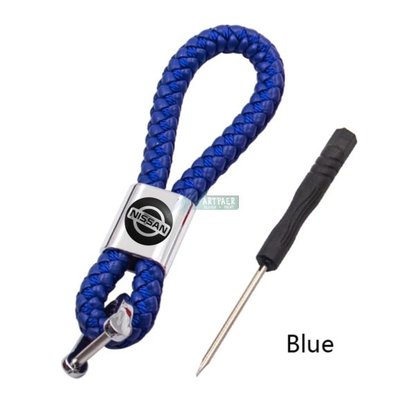 Kulcstartó, távirányító tartó Nissan fonott bőr