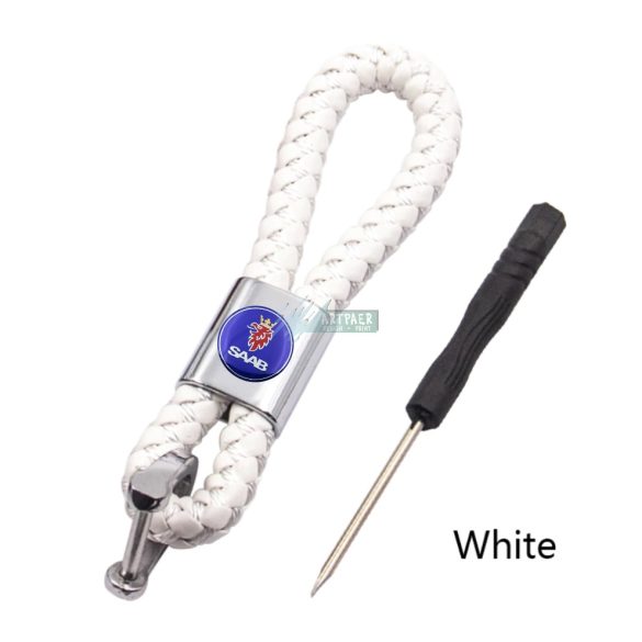 Kulcstartó és távirányító tartó Saab fonott bőr