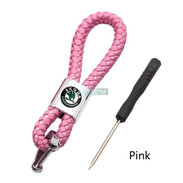 Kulcstartó és távirányító tartó Skoda fonott bőr