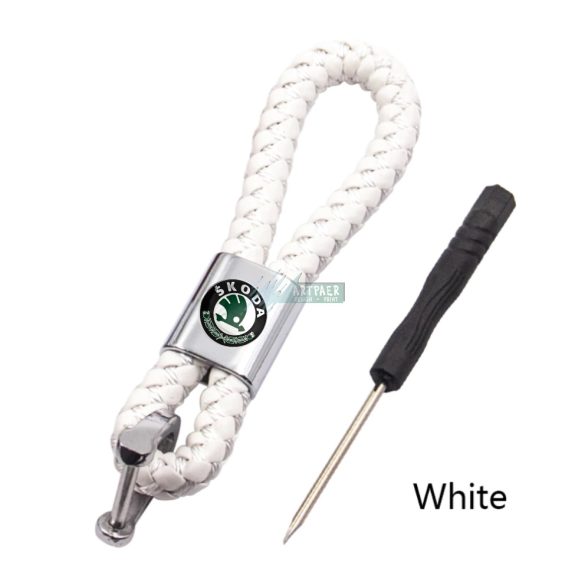 Kulcstartó és távirányító tartó Skoda fonott bőr