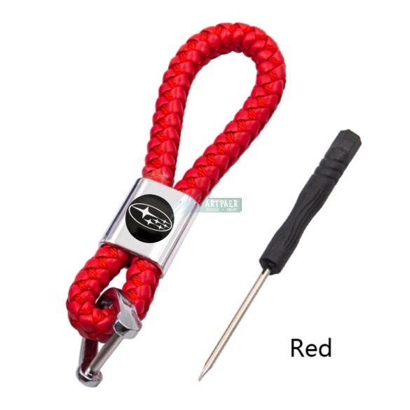 Kulcstartó, távirányító tartó Subaru fonott bőr