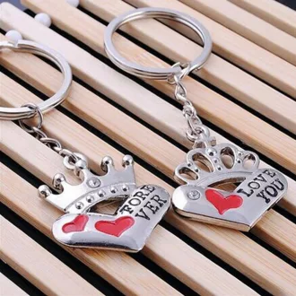 Kulcstartó párban - Koronás szívecskék