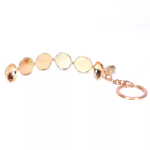 Metál kulcstartó aranyozott fotó tartó, táskadísz