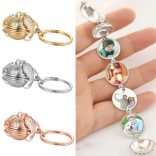 Metál kulcstartó rózsa aranyozott fotó tartó, táskadísz