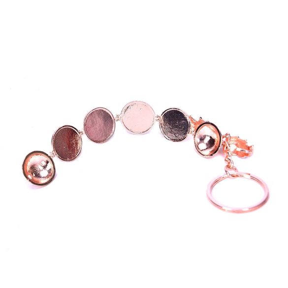 Metál kulcstartó rózsa aranyozott fotó tartó, táskadísz