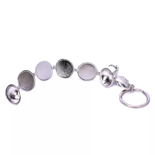 Metál kulcstartó ezüstözött fotó tartó, táskadísz