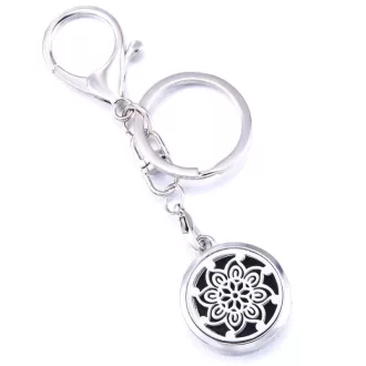   Virág - Aromaterápiás kulcstartó, táskadísz 316L rozsdamentes acél