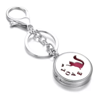   Love Cat - Aromaterápiás kulcstartó, táskadísz 316L rozsdamentes acél