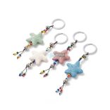 Természetes lávakő csillag aromaterápiás kulcstartó táskadísz