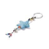 Természetes lávakő csillag aromaterápiás kulcstartó táskadísz