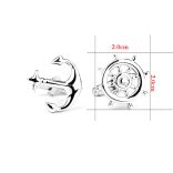 Hajós horgony és kormánykerék Mandzsettagomb, 1pár