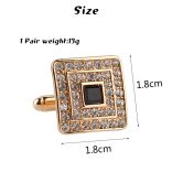 Arany-fekete absztrakt kristályos Mandzsettagomb, 1pár