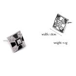 Ezüst-fekete absztrakt Mandzsettagomb, 1pár