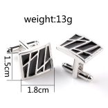 Ezüst-fekete absztrakt Mandzsettagomb, 1pár