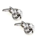 Ezüst absztrakt Mandzsettagomb, 1pár