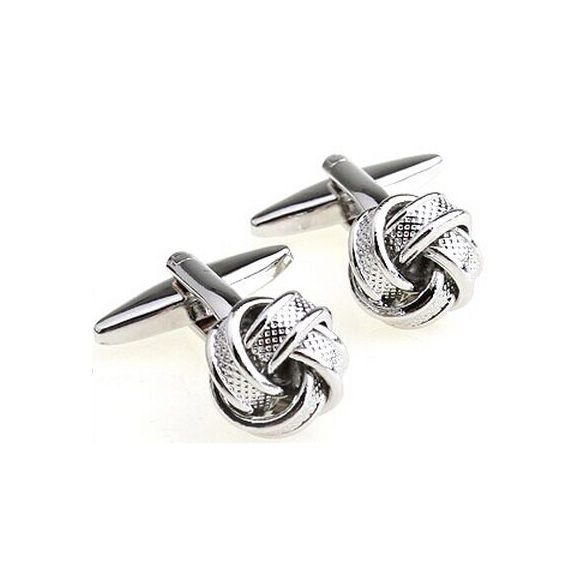 Ezüst absztrakt Mandzsettagomb, 1pár