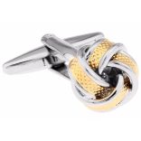 Arany-ezüst absztrakt Mandzsettagomb, 1pár