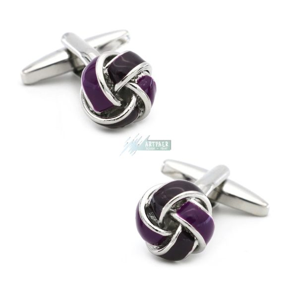 Ezüst-lila absztrakt Mandzsettagomb, 1pár férfi ajándék