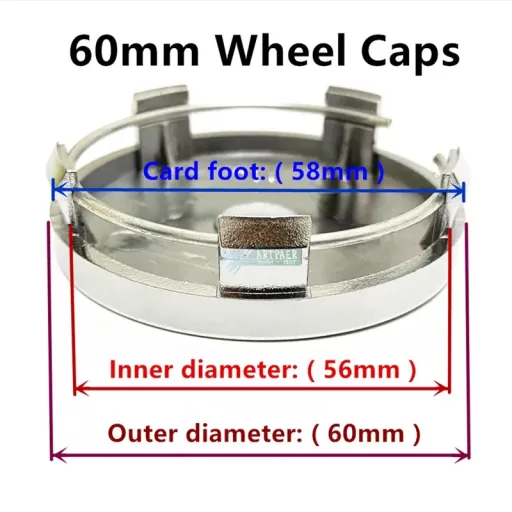 Autó felniközép kupak (4 db) 60 mm, krómozott
